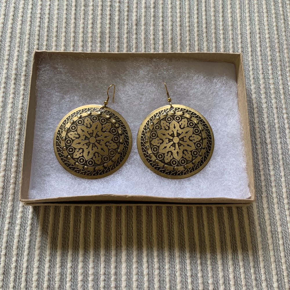 Bronze Patterned Earrings
